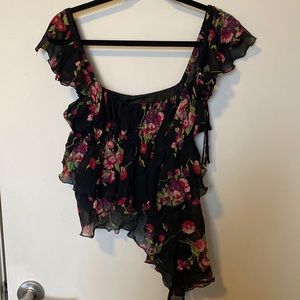 Anna Sui Silk Asymmetrical Blouse